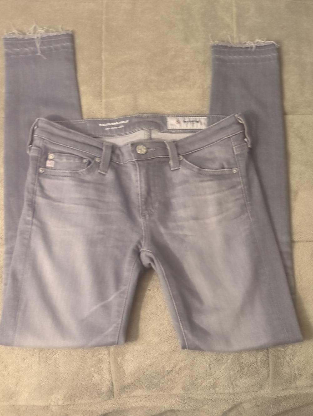Ag Adriano High-Rise Light Gray Women's Skinny Jeans Size 24 R